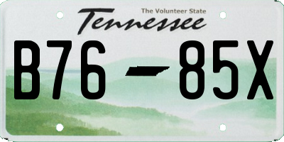 TN license plate B7685X