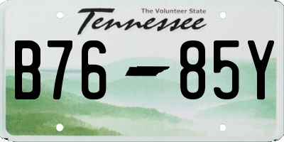 TN license plate B7685Y