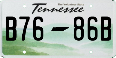 TN license plate B7686B