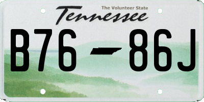 TN license plate B7686J