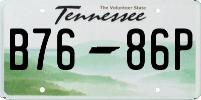 TN license plate B7686P