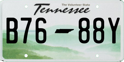 TN license plate B7688Y