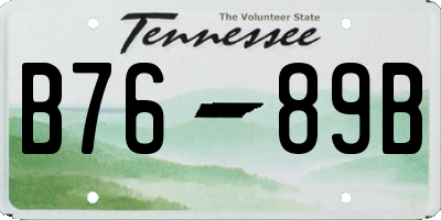 TN license plate B7689B
