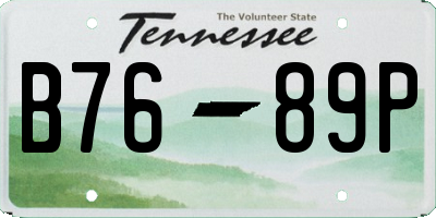TN license plate B7689P