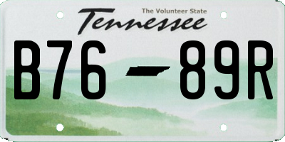 TN license plate B7689R