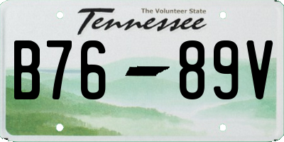TN license plate B7689V