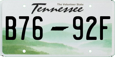 TN license plate B7692F