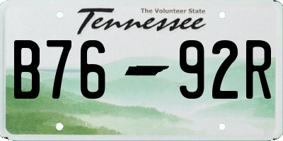 TN license plate B7692R