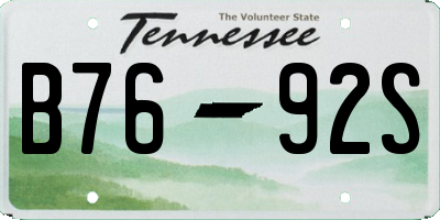 TN license plate B7692S