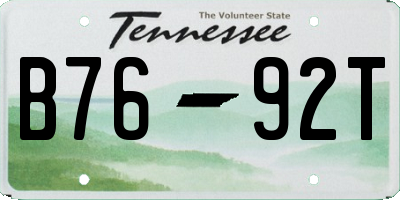 TN license plate B7692T