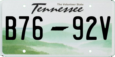 TN license plate B7692V