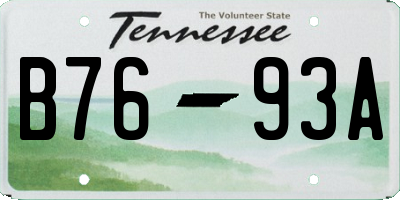 TN license plate B7693A