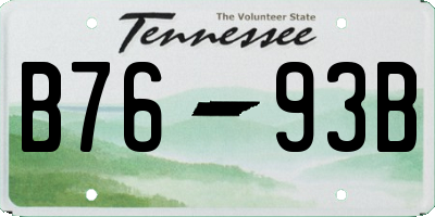 TN license plate B7693B