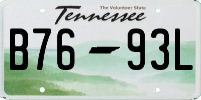TN license plate B7693L