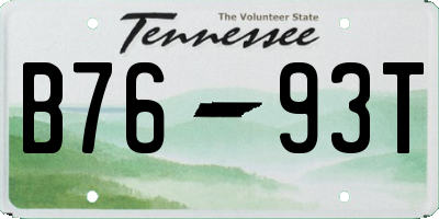 TN license plate B7693T