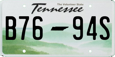 TN license plate B7694S