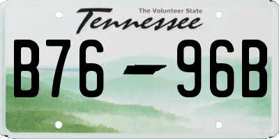 TN license plate B7696B