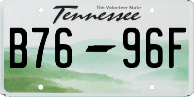 TN license plate B7696F