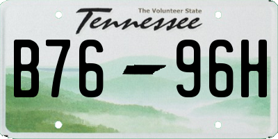 TN license plate B7696H