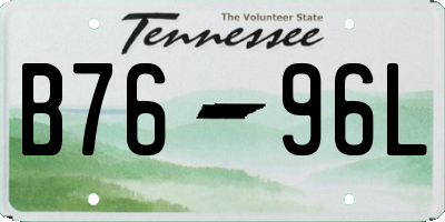 TN license plate B7696L