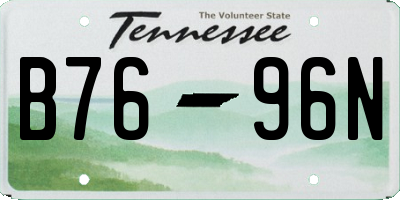 TN license plate B7696N