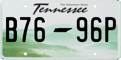 TN license plate B7696P