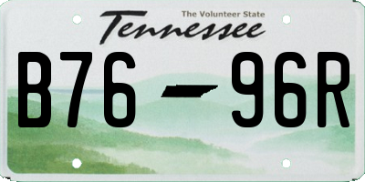 TN license plate B7696R