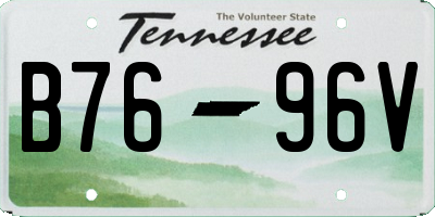 TN license plate B7696V