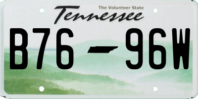 TN license plate B7696W
