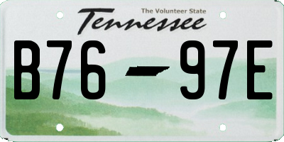 TN license plate B7697E