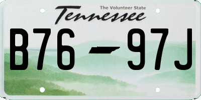 TN license plate B7697J