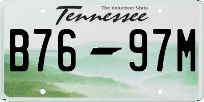 TN license plate B7697M