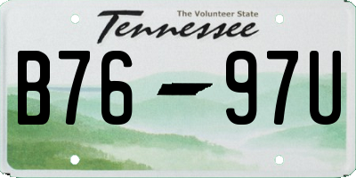 TN license plate B7697U