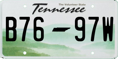 TN license plate B7697W