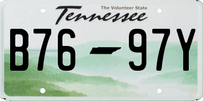 TN license plate B7697Y