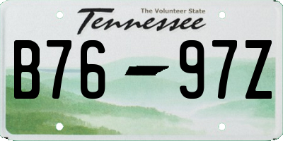 TN license plate B7697Z