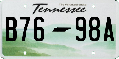 TN license plate B7698A