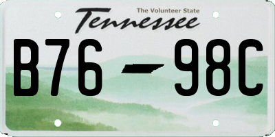 TN license plate B7698C