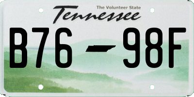 TN license plate B7698F