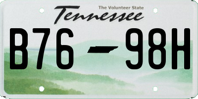 TN license plate B7698H