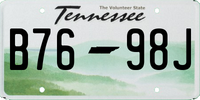 TN license plate B7698J