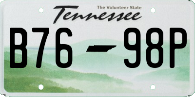 TN license plate B7698P