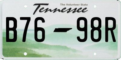 TN license plate B7698R