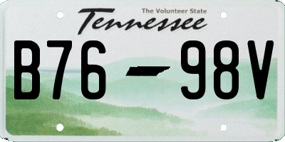 TN license plate B7698V