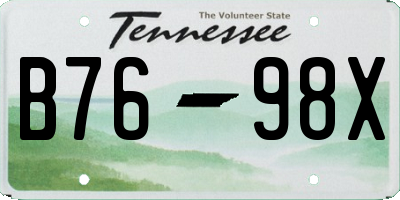 TN license plate B7698X