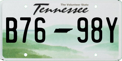 TN license plate B7698Y