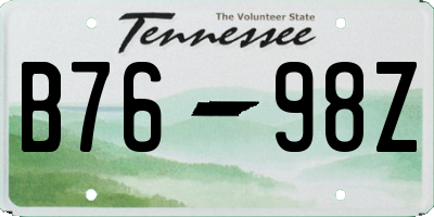 TN license plate B7698Z