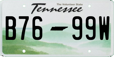 TN license plate B7699W