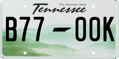 TN license plate B7700K