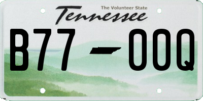 TN license plate B7700Q